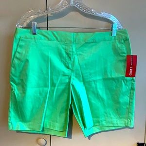 NWT IZOD lime green shorts size 14